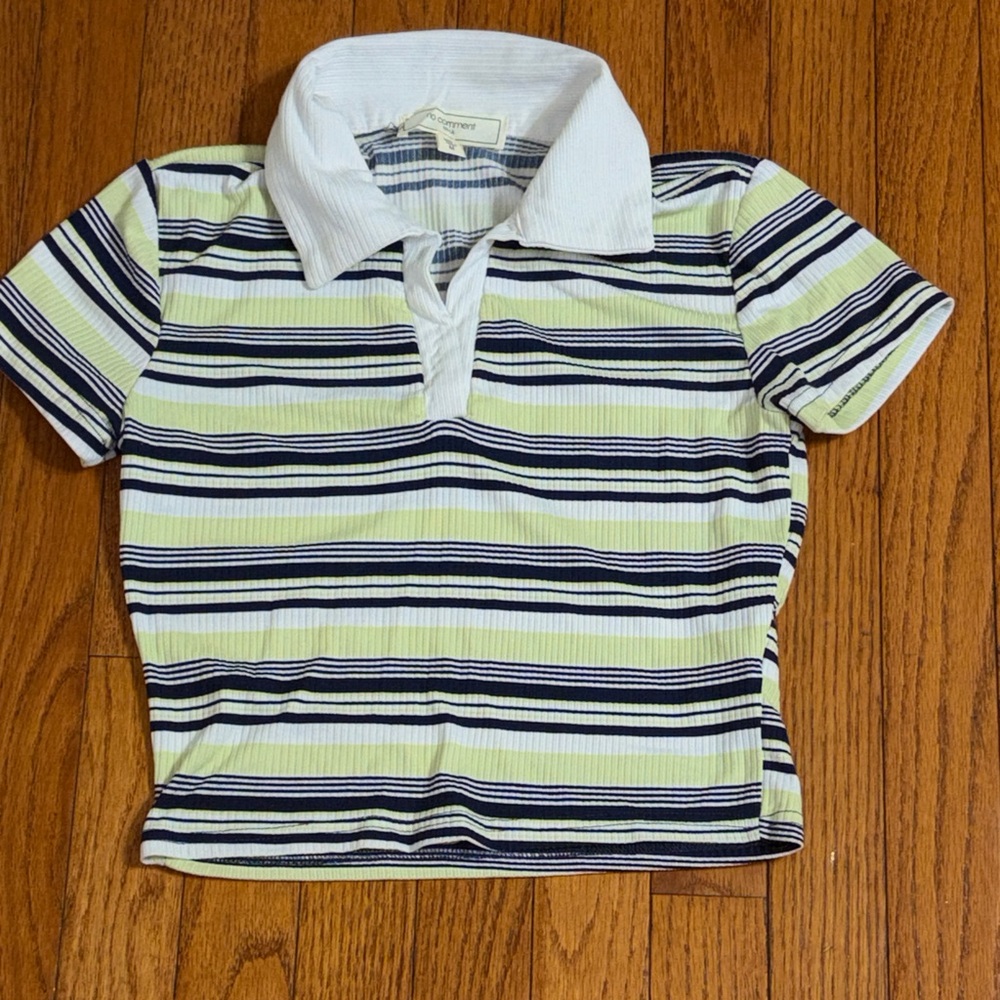 Classic Striped Polo for Kids - Navy, Green, and White